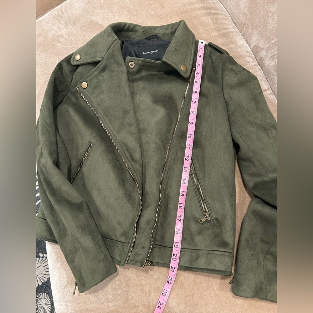 Dark Green Vegan Suede Jacket XS - Picture 8 of 15